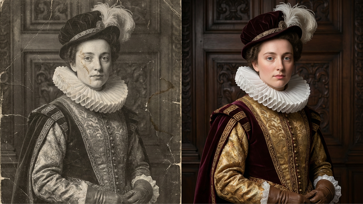 Ejemplo de restauración y edición avanzada con IA